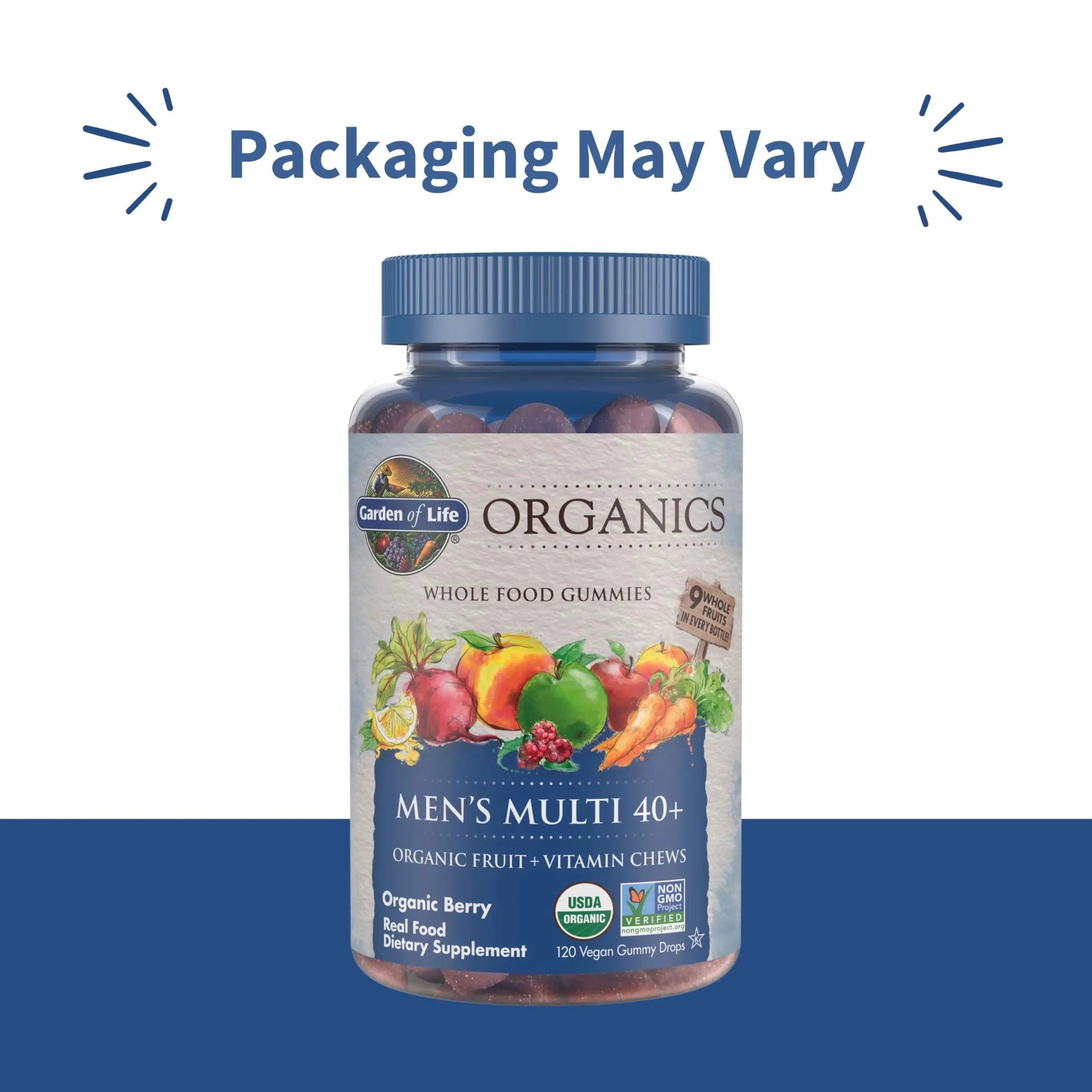 Garden of Life Organics Men 40+ Gummy Vitamins - Berry - Certified Organic, Non-GMO, Vegan, Kosher Complete Multi Garden of Life Au supplements