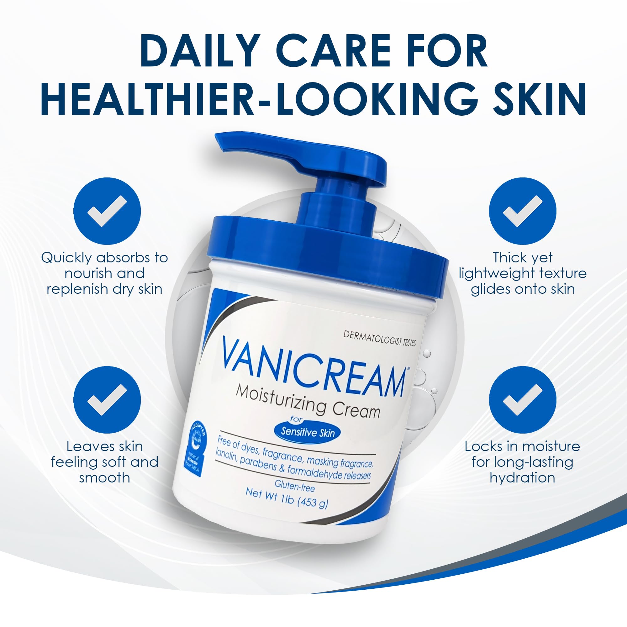 Vanicream Moisturizing Skin Cream with Pump Dispenser - 16 fl oz (1 lb) - Moisturizer Formulated