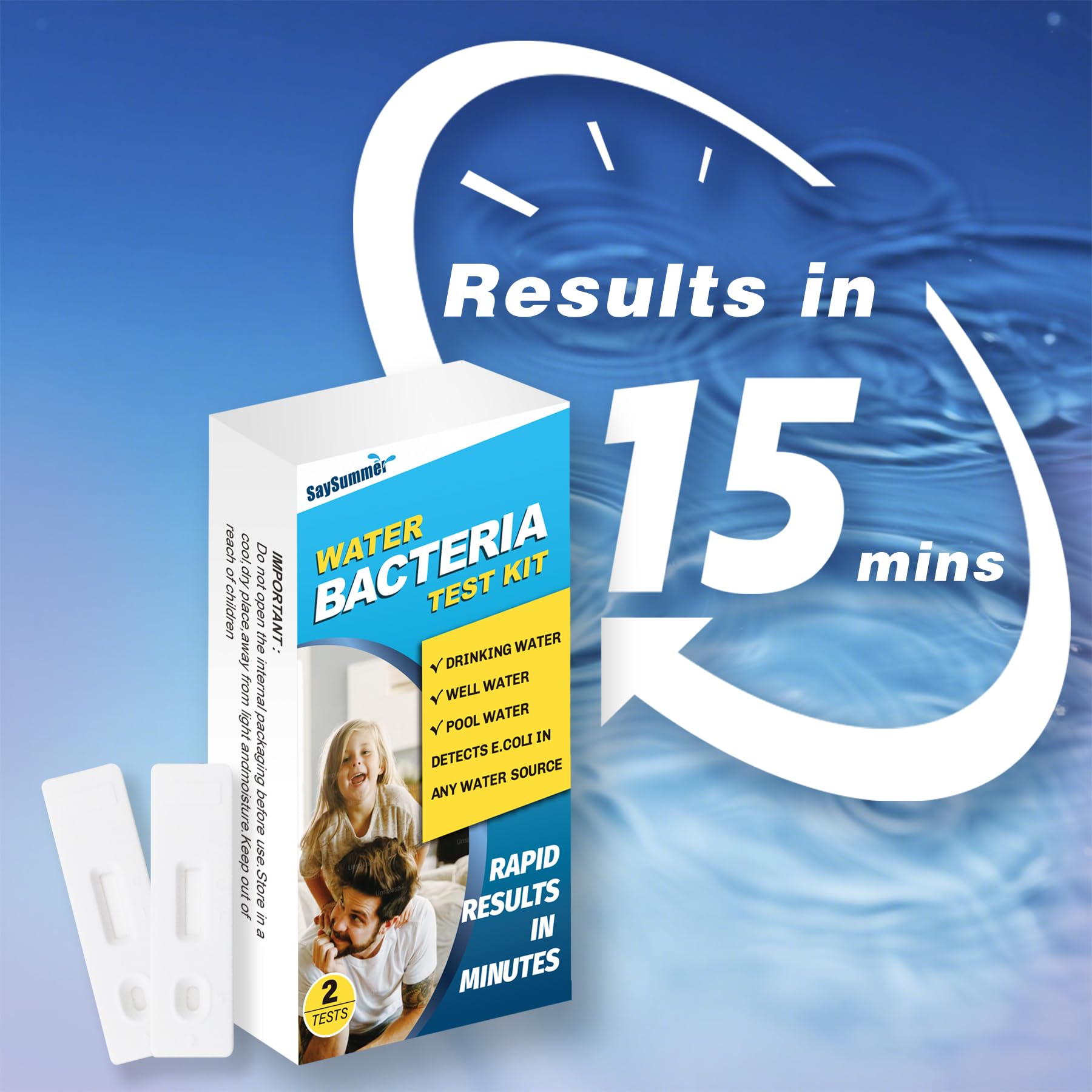 Water Bacteria Test Kit for Drinking Water: Results in 15 Minutes Coliform Bacteria Water Test Kit 2 Counts for Any Water Source Including Well Water Pool Water SaySummer Au supplements