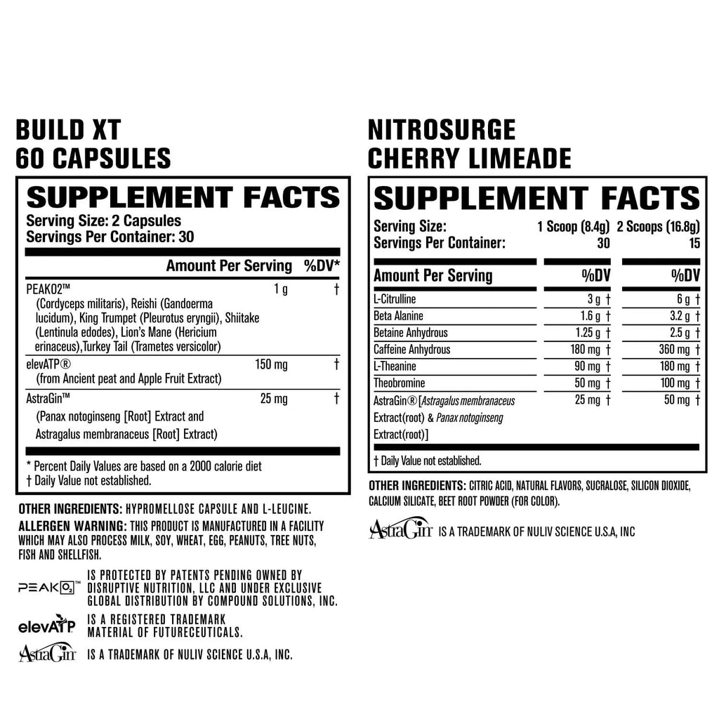 Jacked Factory Nitrosurge Pre-Workout in Cherry Limeade & Build XT Muscle Building Jacked Factory Au supplements