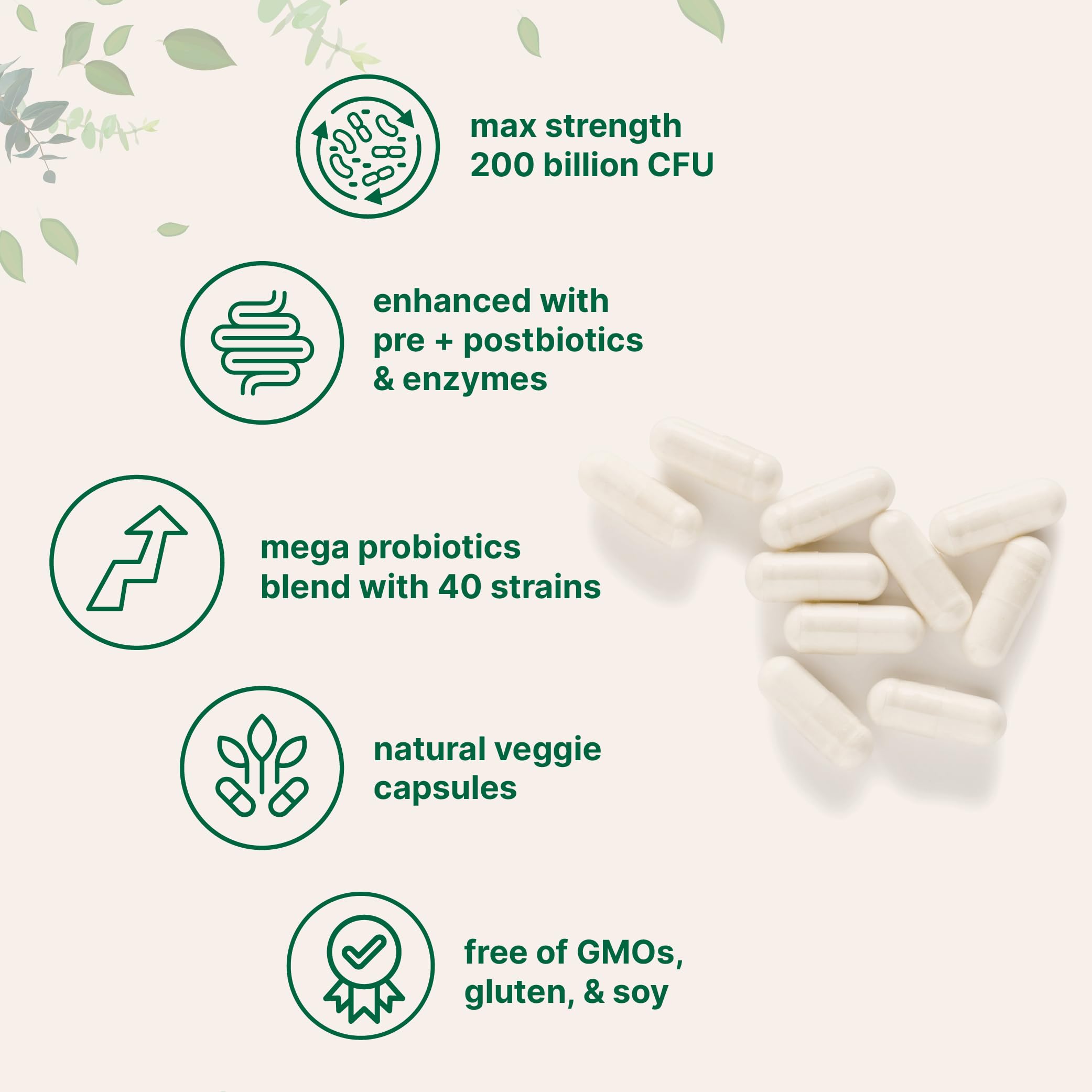Micro Ingredients Probiotics 200 Billion CFU, 120 Veggie Capsules | Mega Probiotics for Men & Women | 40 Strains with Prebiotics, Postbiotics & Digestive Enzymes | Gut, Immune & Digestive Health Micro Ingredients Au supplements