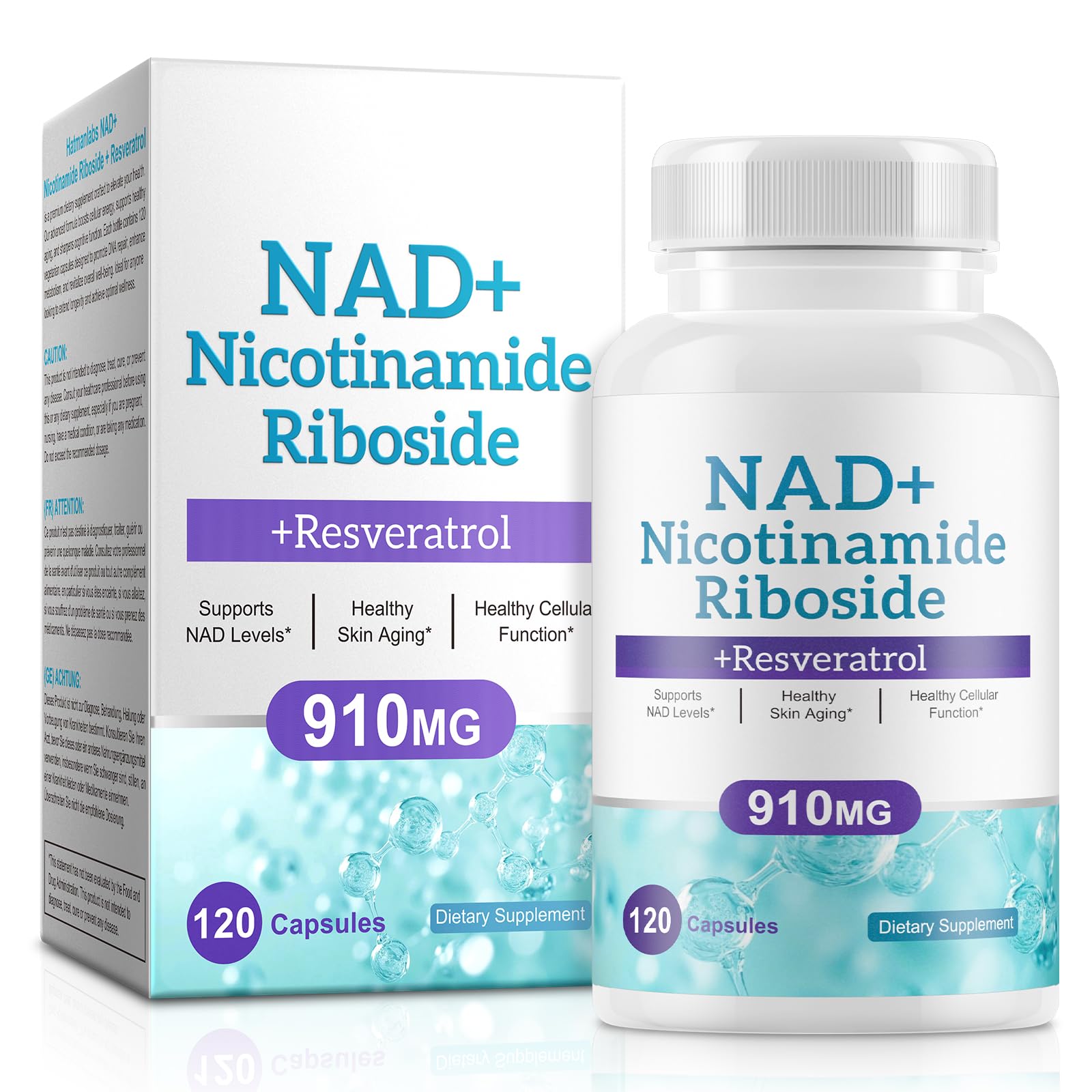 Daiasns NAD Supplement for Men and Women - Liposomal Nicotinamide Riboside, Quercetin, NAD+ Supplement with Resveratrol 910mg - Supports Muscle, Brain, Energy, 120 Capsules Daiasns Au supplements