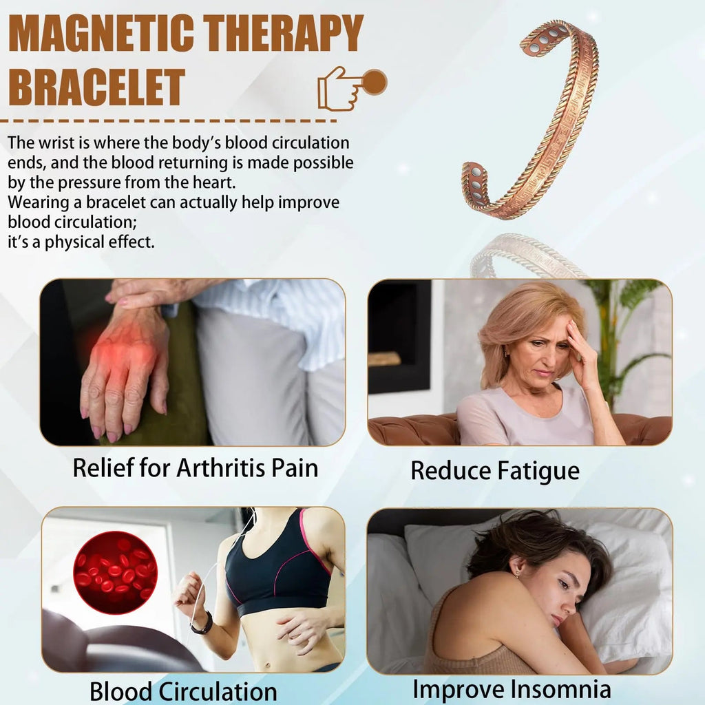 EnerCoppeX Copper Magnetic Bracelet for Women, 99.99% Pure Copper Cuff with 3500 Gauss Magnets (A) EnerCoppeX Au supplements