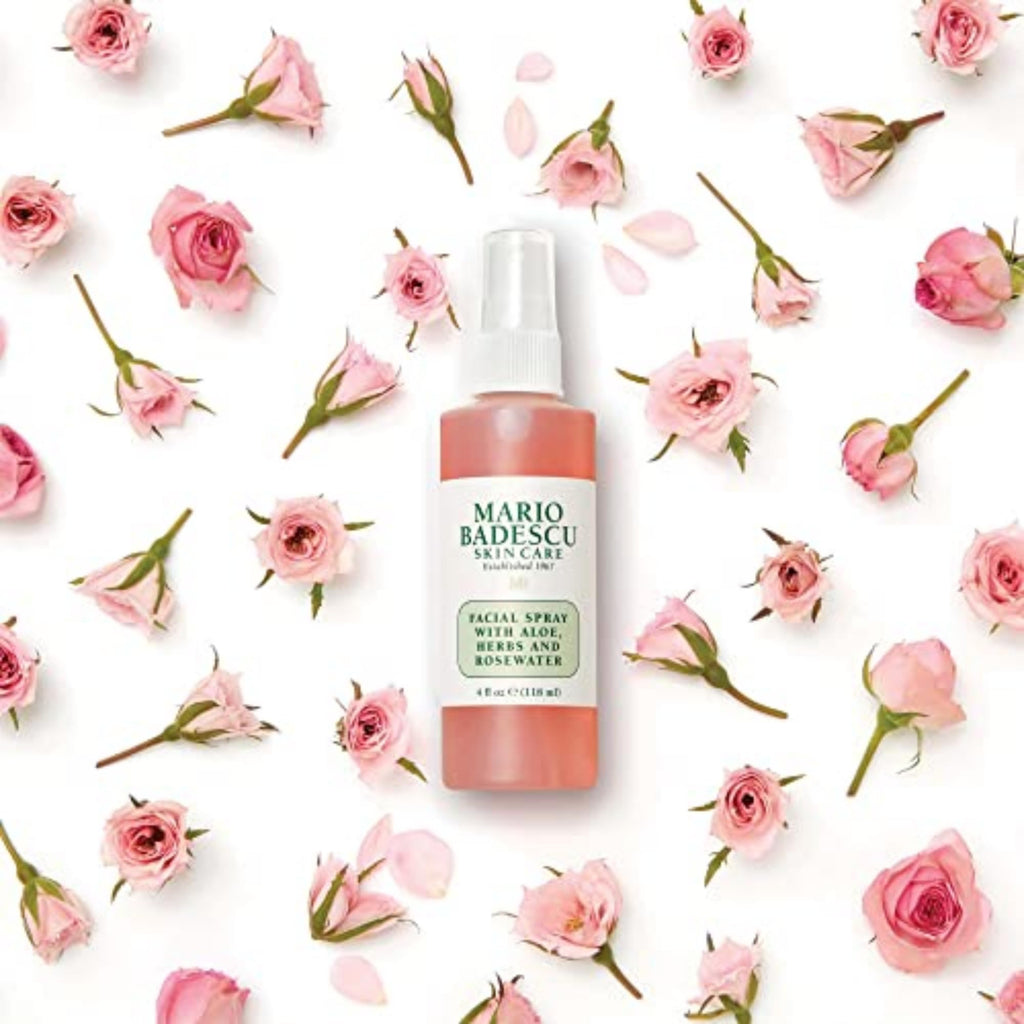 Mario Badescu Facial Spray with Aloe, Herbs and Rose Water for All Skin Types, Face Mist that Hydrates