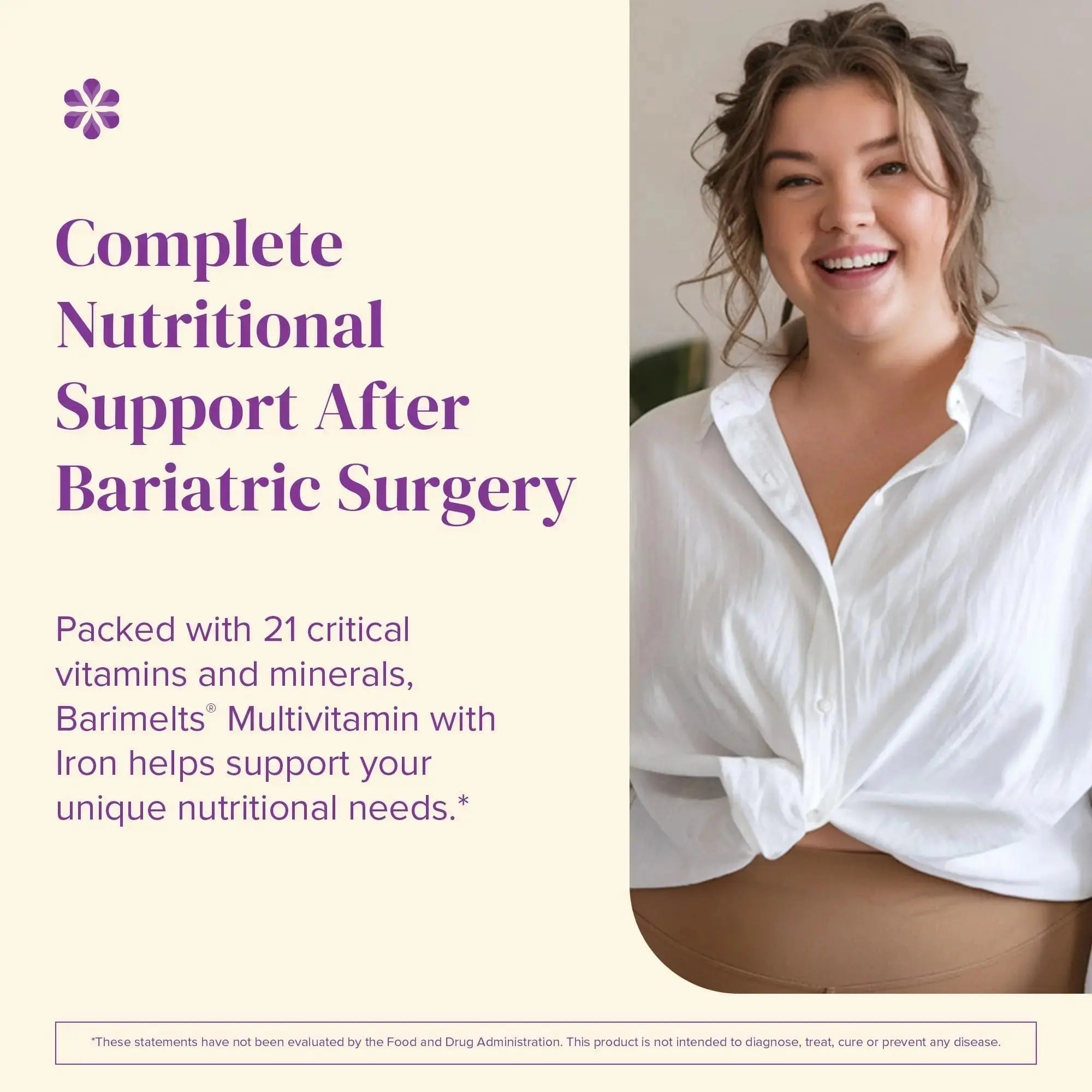 BariMelts Bariatric Multivitamin with Iron, 60 Fast-Dissolving Tablets (1-Month Supply), Sugar-Free Bariatric Vitamins for Women, Natural Fruit Flavor BariMelts Au supplements