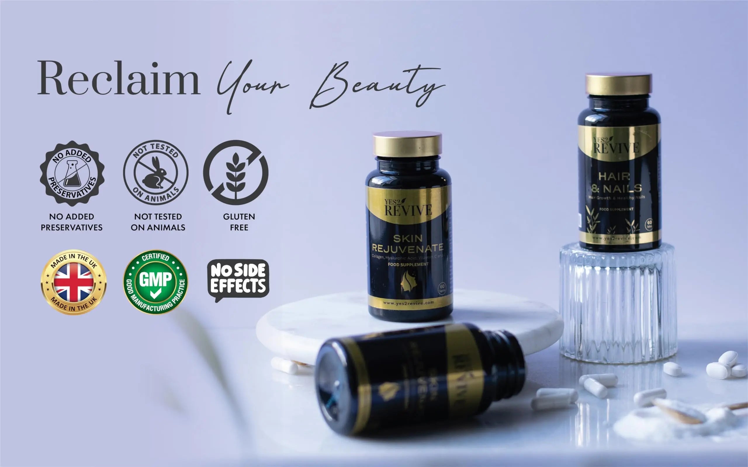 YES2 REVIVE Marine Collagen Capsules - Enhanced with Hyaluronic Acid Vitamin C & E Skin Rejuvenate YES2 REVIVE Au supplements