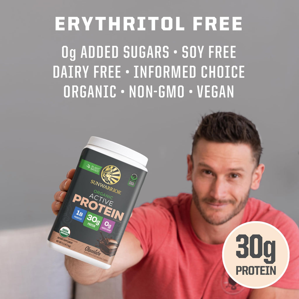 Sunwarrior Organic Plant Based Protein Powder | Vegan Organic Protein Powder with BCAA Amino Acids Plus Recovery Minerals & Botanicals | Non-GMO Soy Dairy & Gluten Free