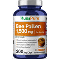 NusaPure Bee Pollen 1500mg 200 Veggie Caps (100% Vegetarian, Non-GMO, Vegan) Naturally Occurring Proteins, Aminoacids NusaPure Au supplements