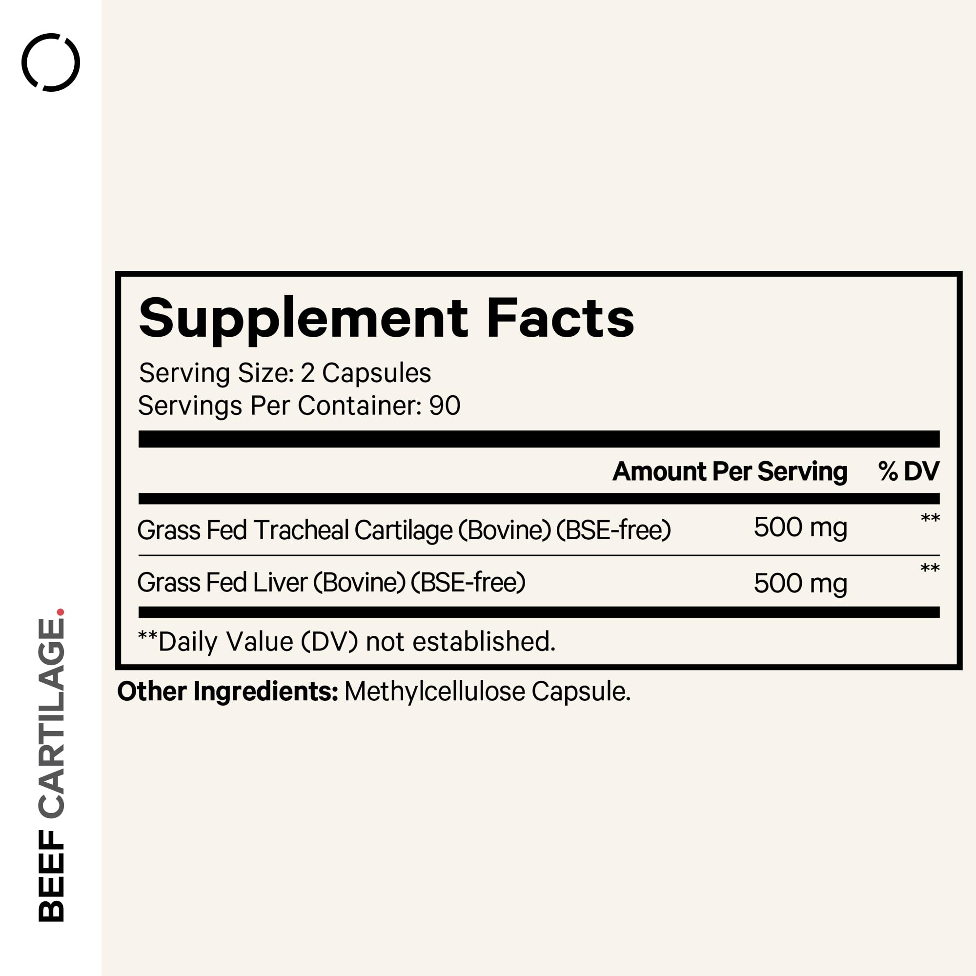 Codeage Grass Fed Beef Cartilage Supplement - Freeze Dried, Non-Defatted, Desiccated Beef Tracheal Bovine Cartilage & Liver Pills – Pasture Raised Argentina Beef Vitamins - Non-GMO -180 Capsules Codeage Au supplements