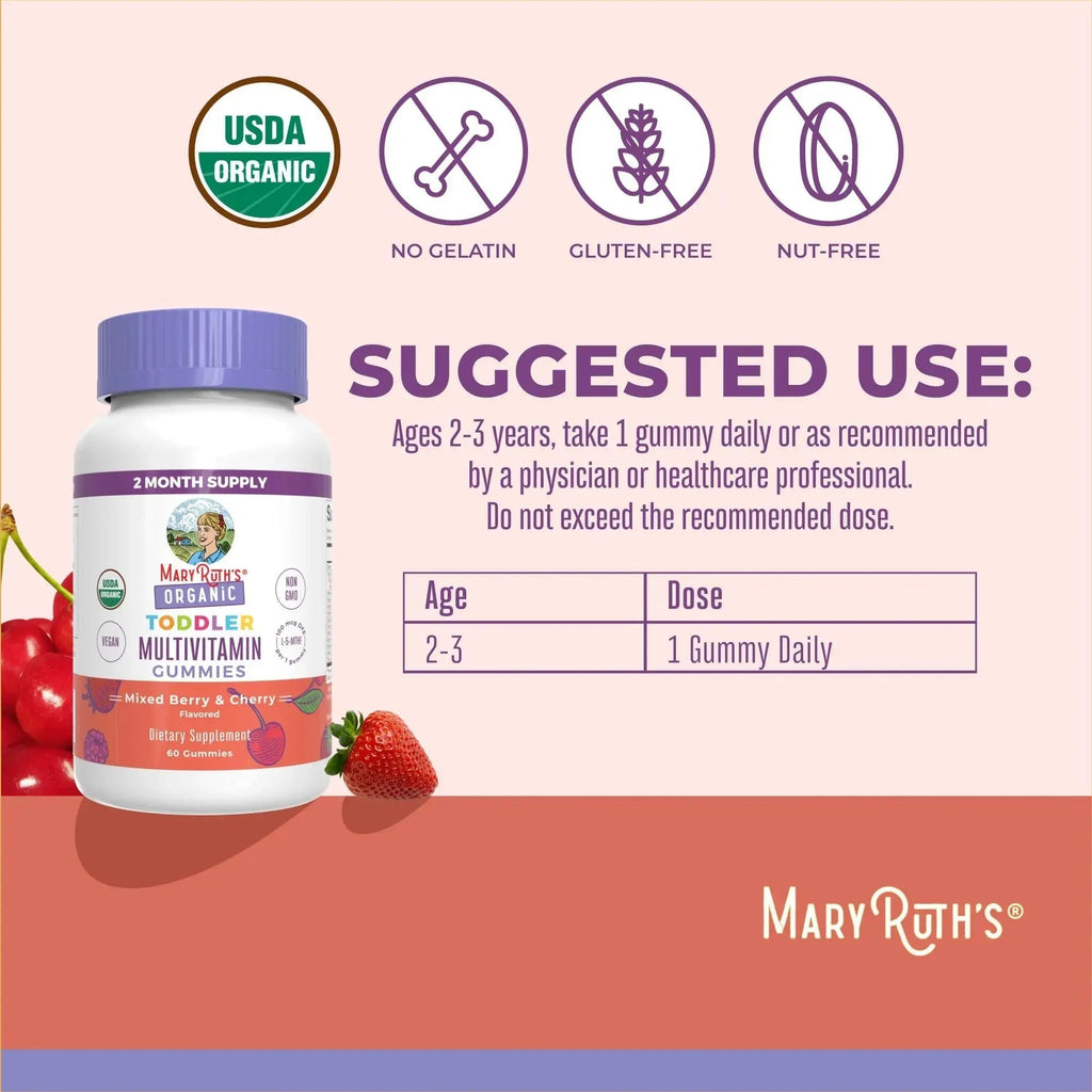 MaryRuth Organics Vitamin Gummy | Kids and Toddlers Age 2+ | USDA | Daily Vitamin C | D3 | Zinc | MaryRuth Organics Au supplements