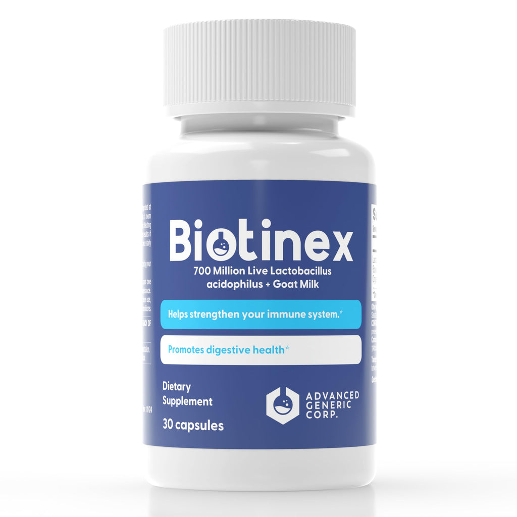 Lactobacillus Acidophilus Probiotic - 700 Million Live with Low-Fat Goat Milk per Capsules - Digestive & Gut Health - Supports Constipation, Diarrhea, Gas & Bloating - Probiotic for Women & Men Biotinex Au supplements