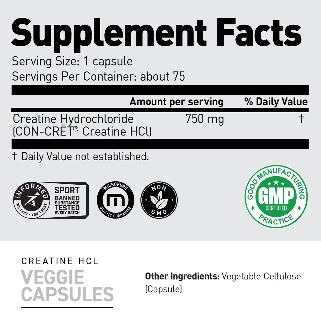 Kaged Creatine HCl Capsules | 7X Concentrated vs Mono | Muscle Building & Recovery | High Absorption | No Bloating | Creatine for Men & Women