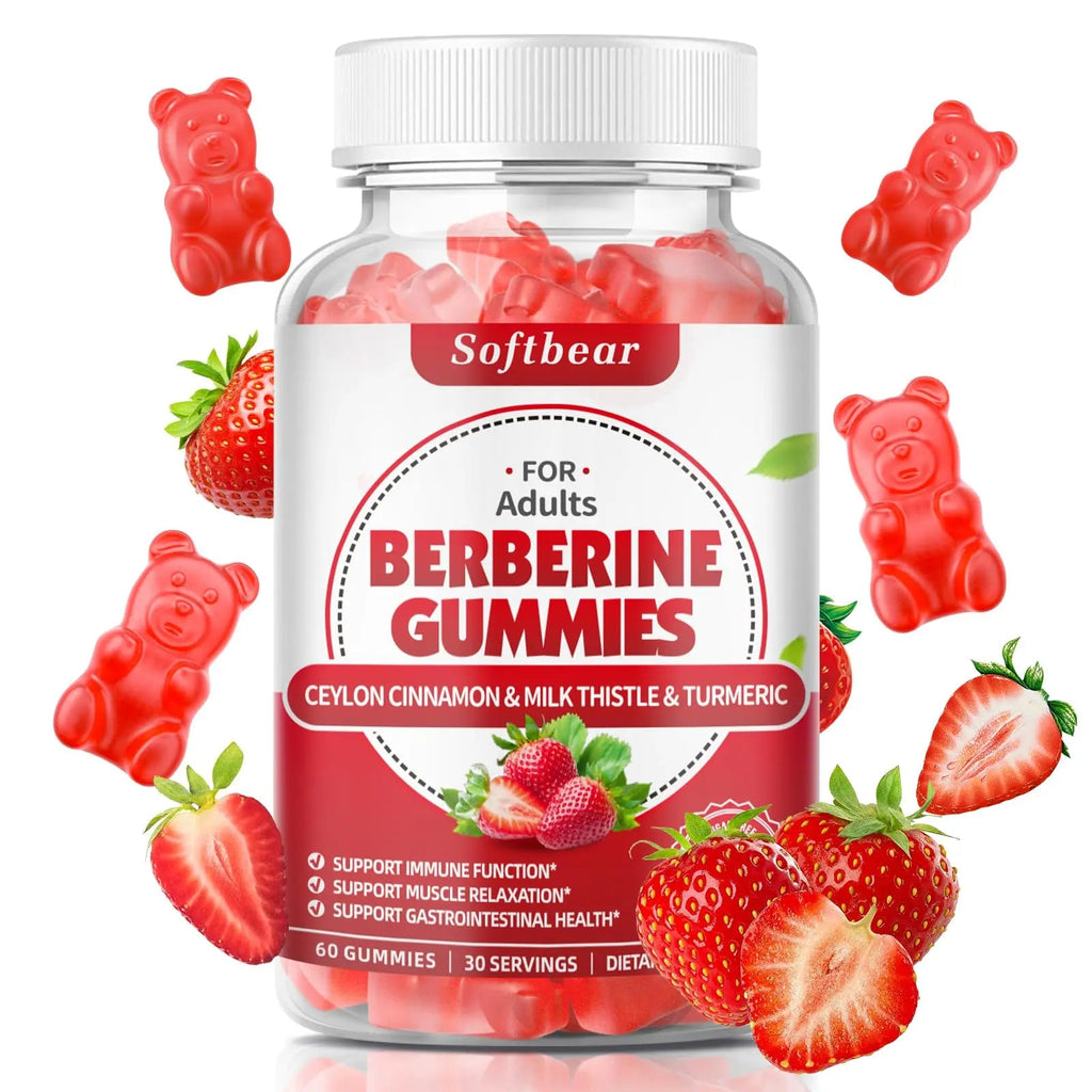 softbear Berberine with Ceylon Cinnamon Gummies-99% Purity Berberine HCL Supplements softbear Au supplements