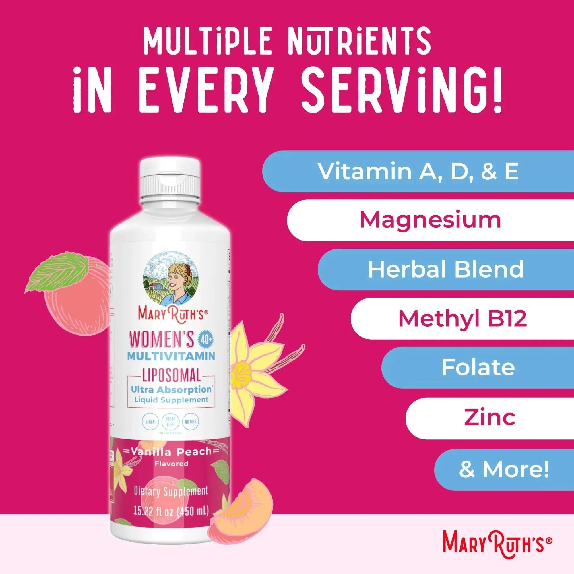 MaryRuth Organics Multivitamin for Women 40+, Womens Multivitamin Liposomal, Immune Support Supplement MaryRuth Organics Au supplements