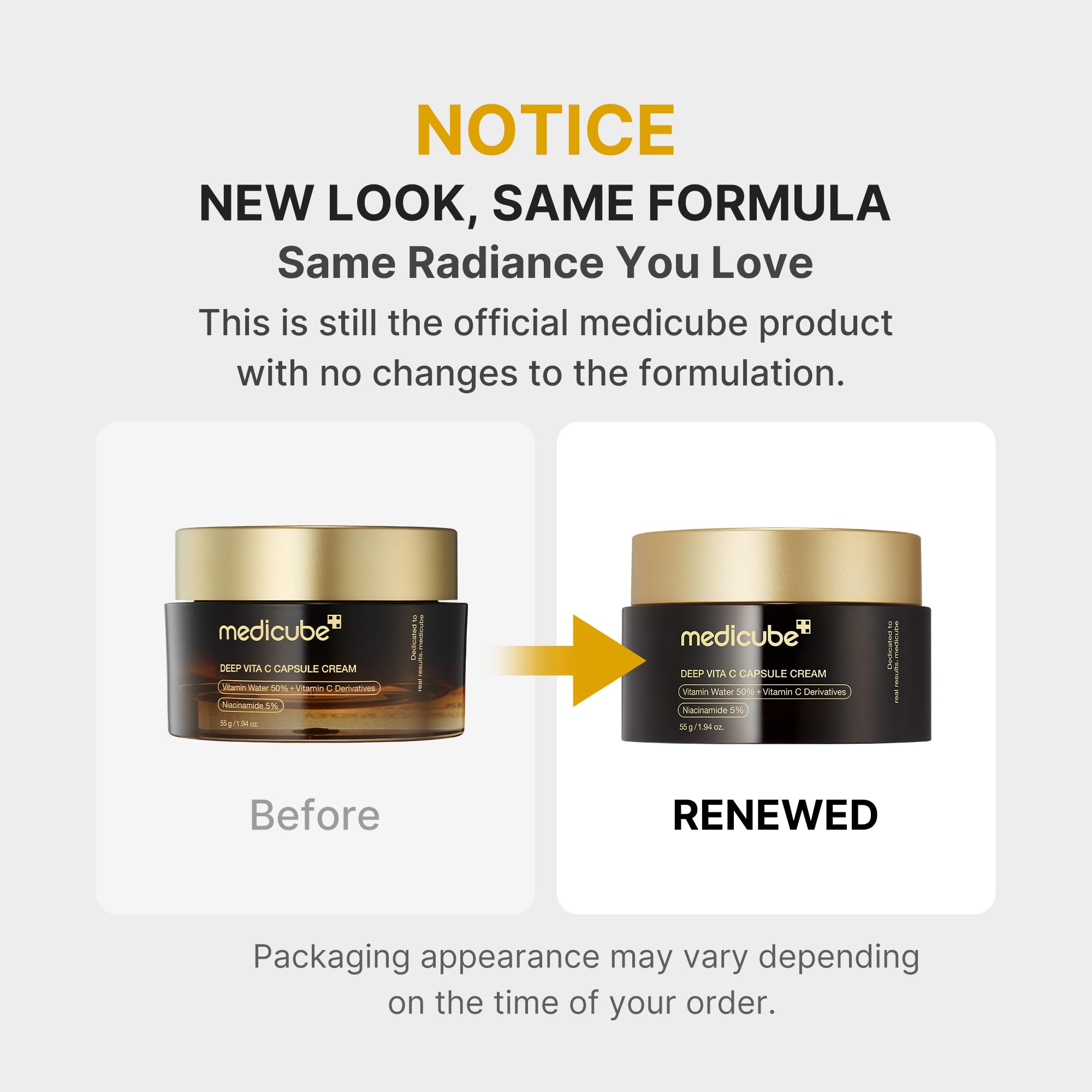 medicube Capsule Cream with Deep Vitamin C | Liposome Vitamin C Golden Capsule