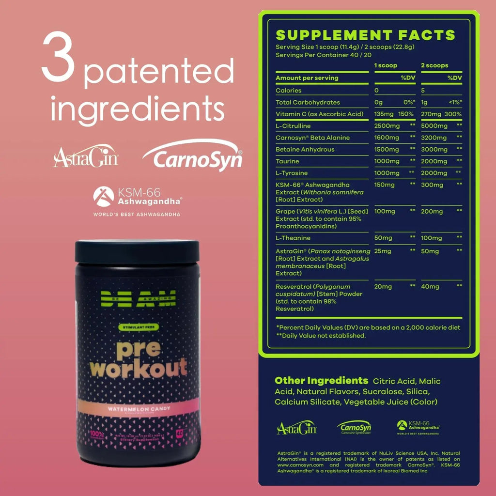 BEAM Be Amazing Vegan Stim Free Pre-Workout Powder | Energy Booster Powdered Drink BEAM Au supplements