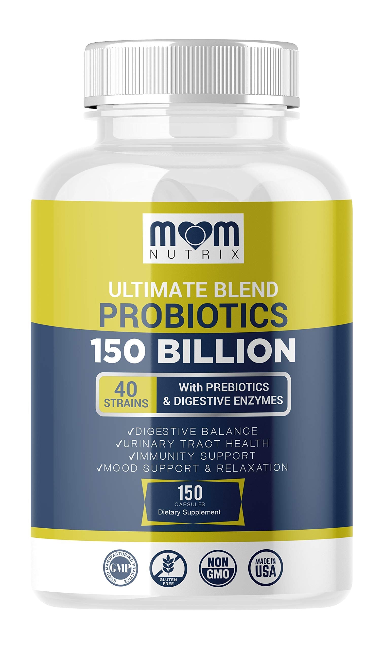 Probiotics 150 Billion CFU - 40 Strain Probiotics for Women, Men and Adults - Shelf Stable Probiotic with Organic Prebiotic - Acidophilus Probiotic