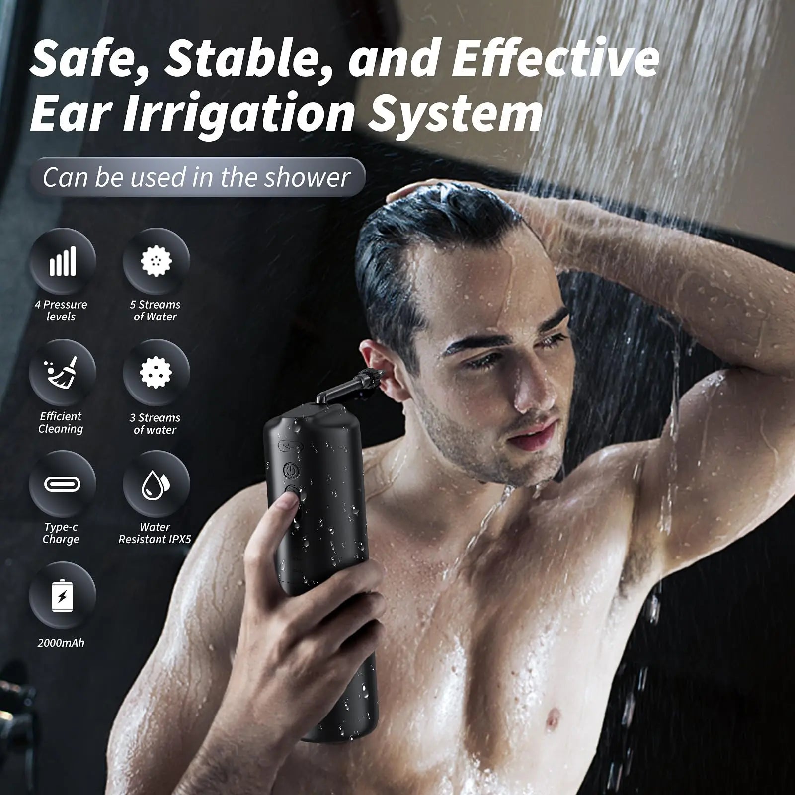 Ear Wax Removal - Electric Ear Irrigation Flushing System - Water Powered Ear Lebbtl Au supplements