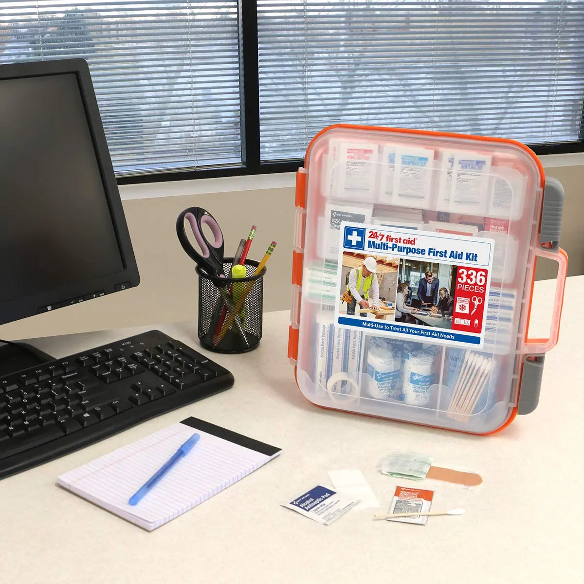 336 Piece First Aid Kit, Plastic Case 24/7 First Aid Au supplements