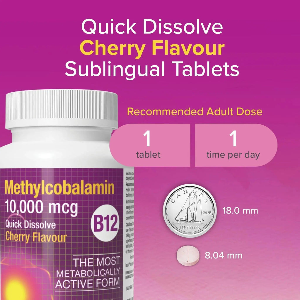 Natural Factors B12 Methylcobalamin, 10,000 mcg, Cherry, 30 Chewable Tablets Natural Factors Au supplements