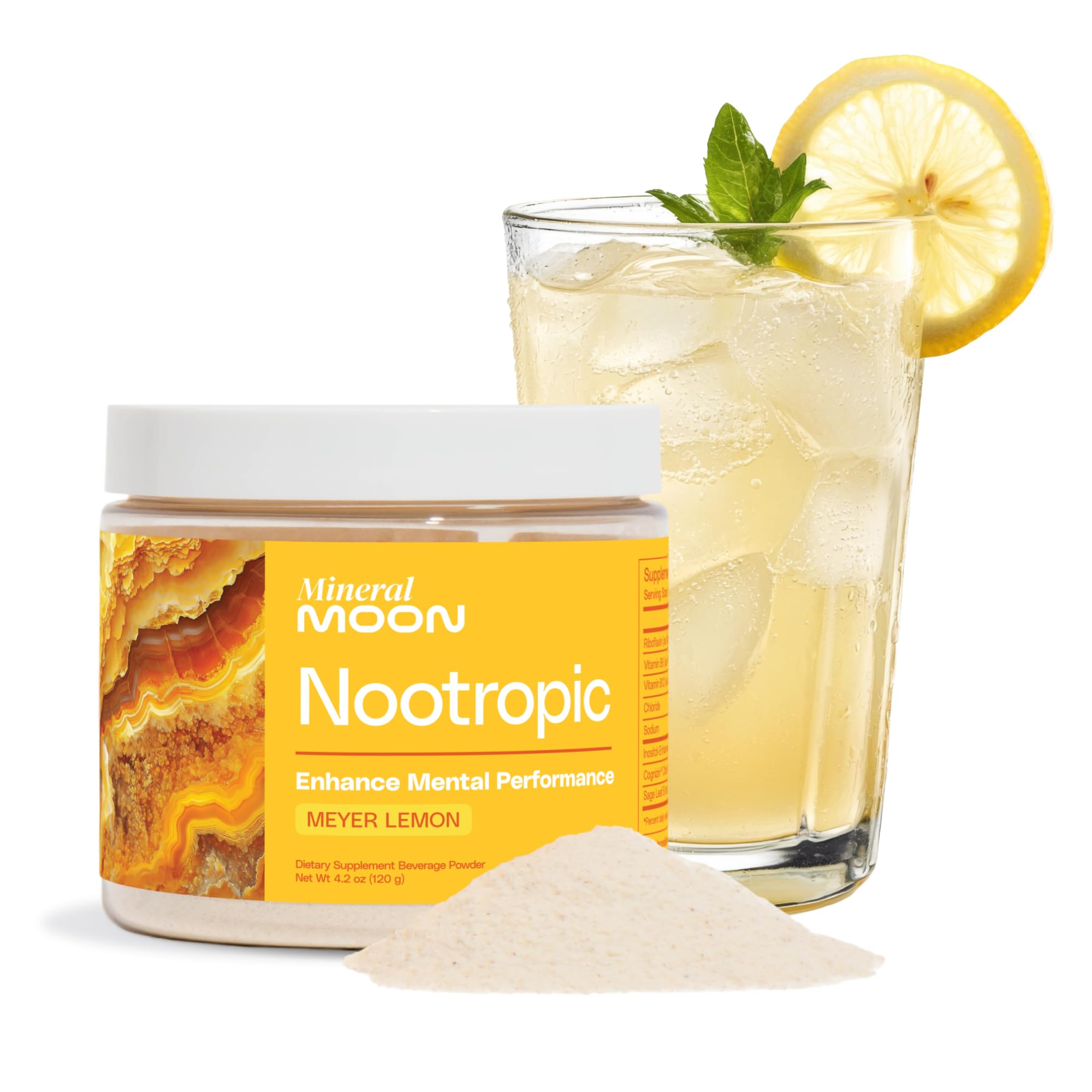 Mineral Moon Premium Cognitive Ignition Nootropic Powder - Brain Supplements For Memory & Focus - Sage Extract, B Vitamins,Cognizine Citicoline& nooLVL - Supports Mental Clarity - No Caffeine or Sugar Mineral Moon Au supplements
