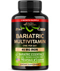 Bariatric Multivitamin - 45 mg Iron Supplements - Made in USA - for Women & Men - All-in-One, 21 Essential Vitamins - Gastric Sleeve Support NUTRAHARMONY Au supplements