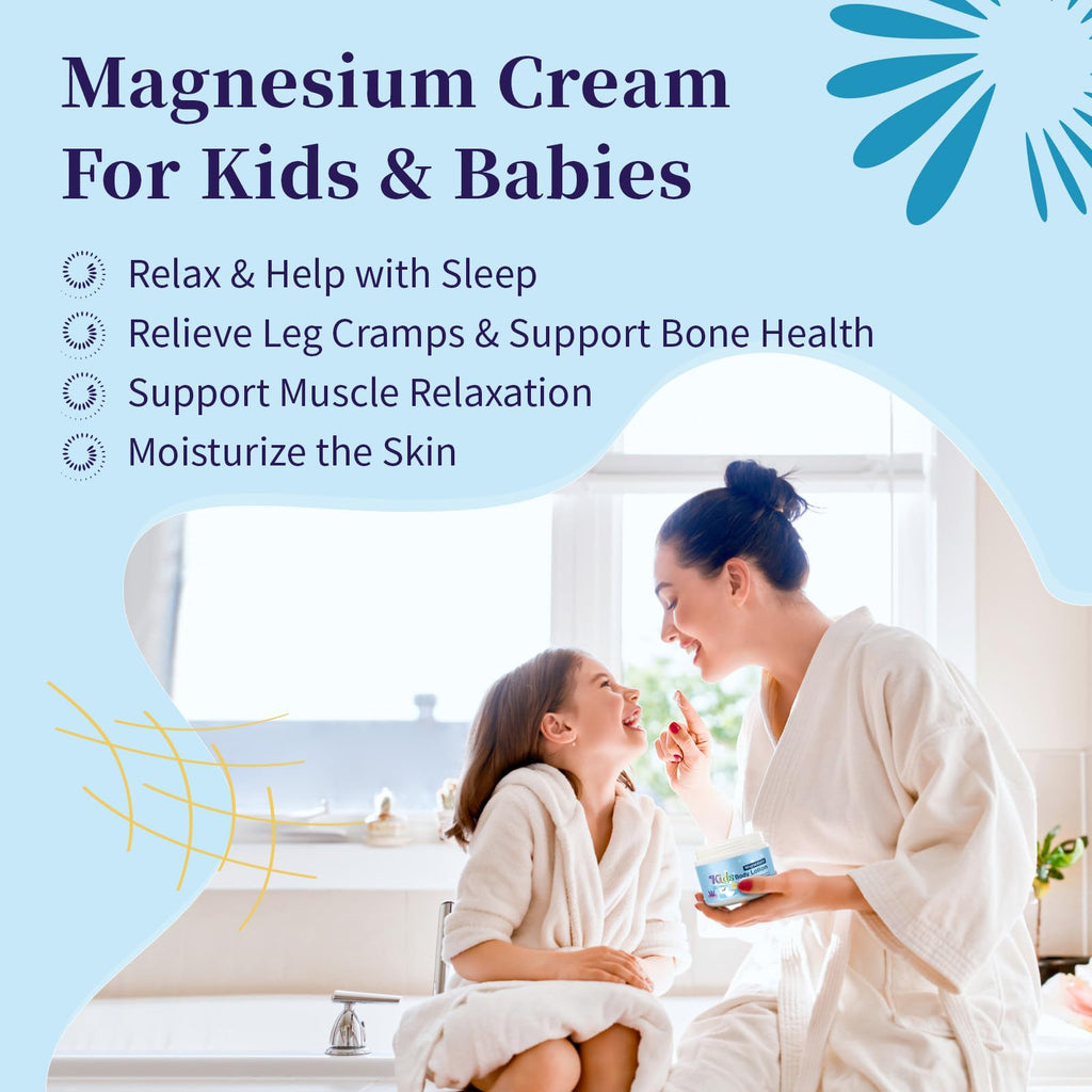 RodPere Magnesium Lotion for Kids & Babies, Bedtime Magnesium Cream for Sleep, Leg Cramps, Lavender Calming Magnesium Oil Lotion for Bone & Muscle Relaxation, Apply to Feet, Legs, Body, 4 OZ. RodPere Au supplements