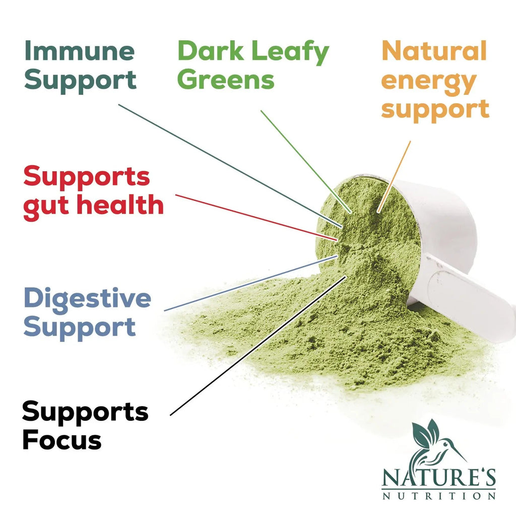 Greens Superfood Powder Supplement - Super Green Smoothie Mix Blend with Spirulina Nature's Nutrition Au supplements