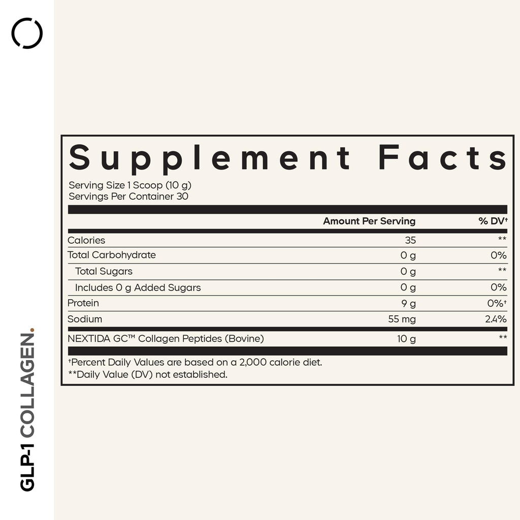 Codeage GLP-1 Collagen Powder Supplement - Nextida GC Collagen Peptides - GLP 1 Support - Hydrolyzed, Grass-Fed, Type I & III, Unflavored - Non-GMO, Gluten-Free, Dairy-Free - 10.58 Oz Codeage Au supplements