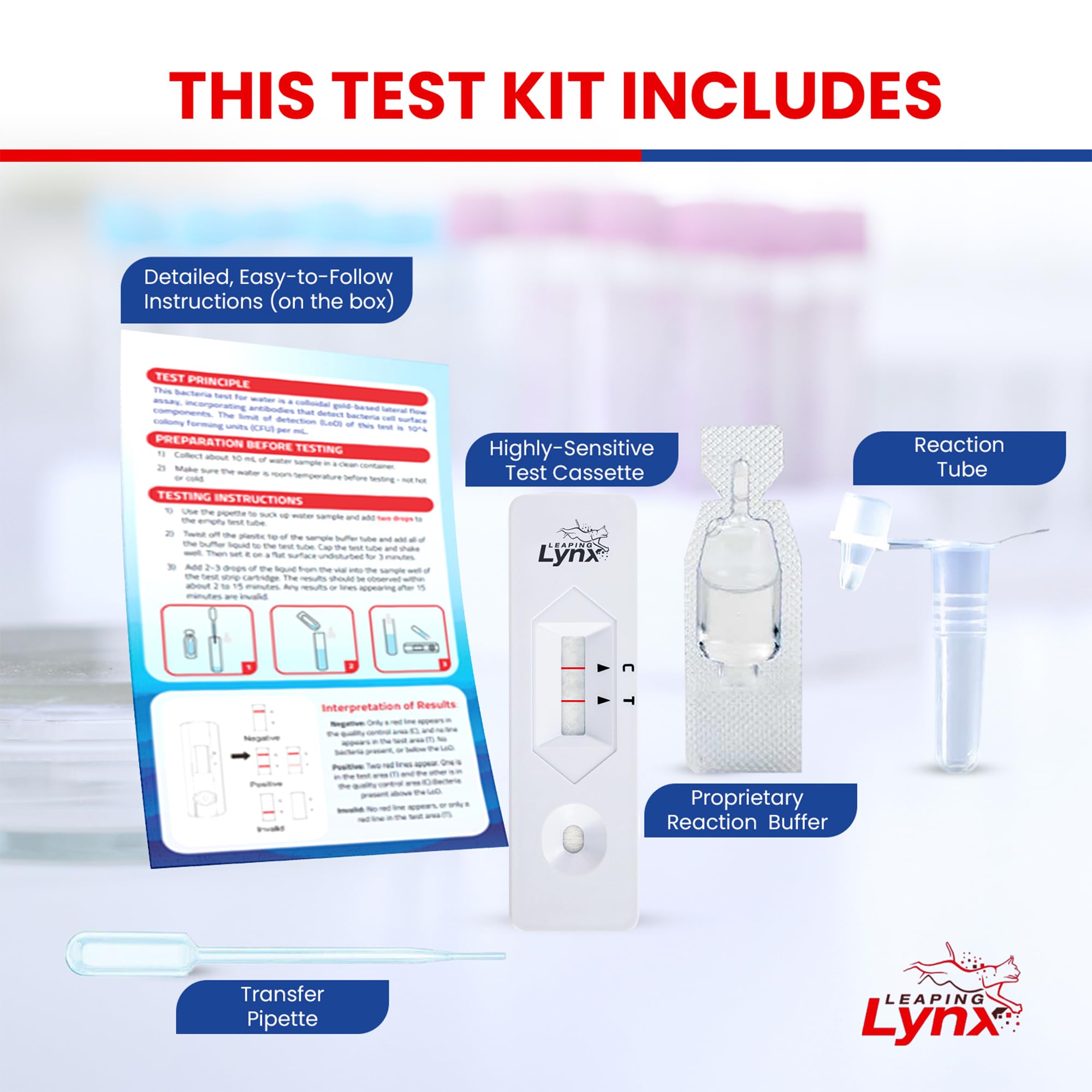 Bacteria Water Test Kit – Coliform, E. coli & Salmonella Detection for Well & Tap Water | Rapid Home Drinking Water Screening Kit with Lab-Quality Results | Leaping Lynx Leaping Lynx Au supplements