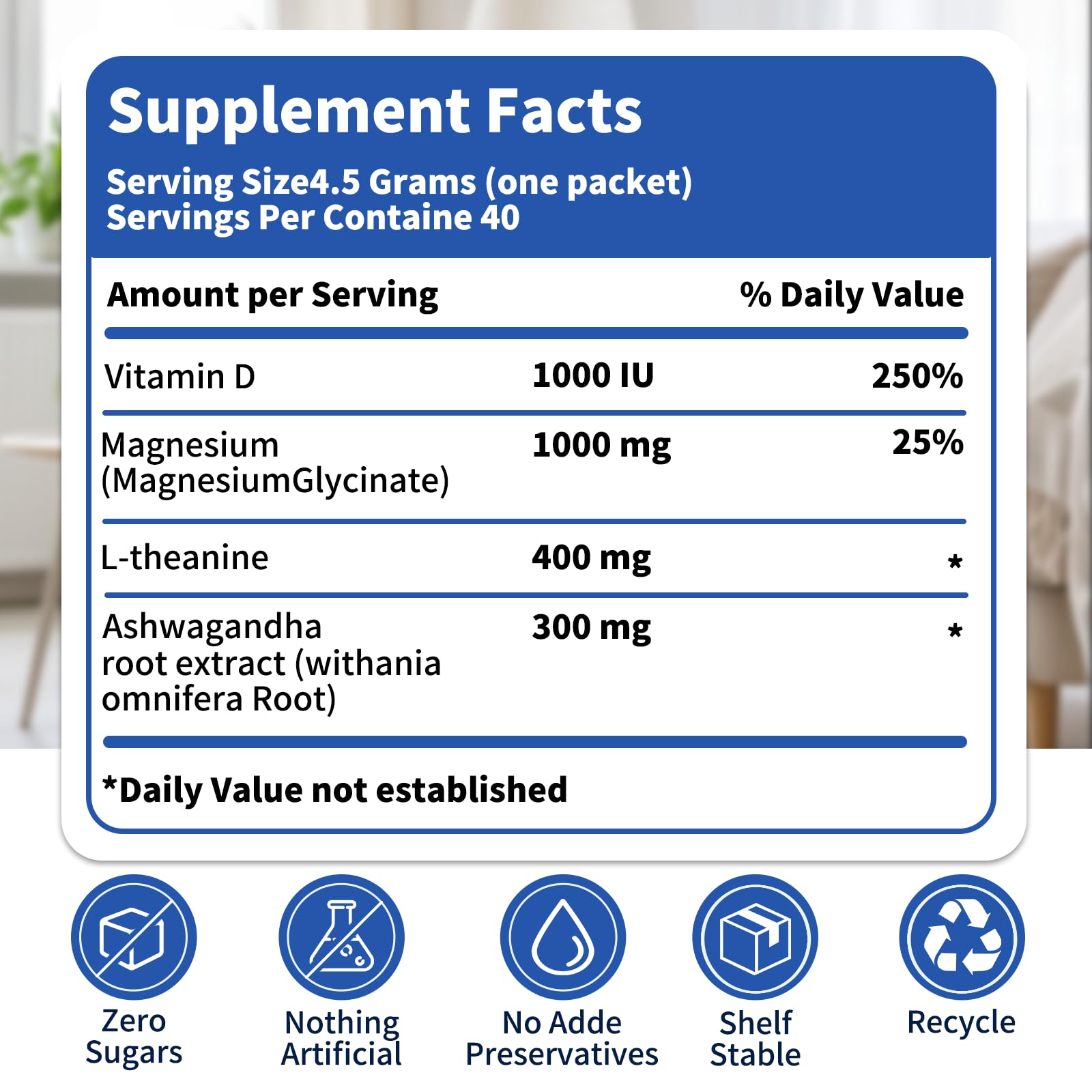40 Count Super Cortisol Calm Drink with Magnesium Glycinate, Ashwagandha, L-Theanine & Vitamin D3 |Magnesium glycinate Powder for Relaxation, Focus & Sleep Support | Raspberry Lemonade | No Sugar OLELON Au supplements