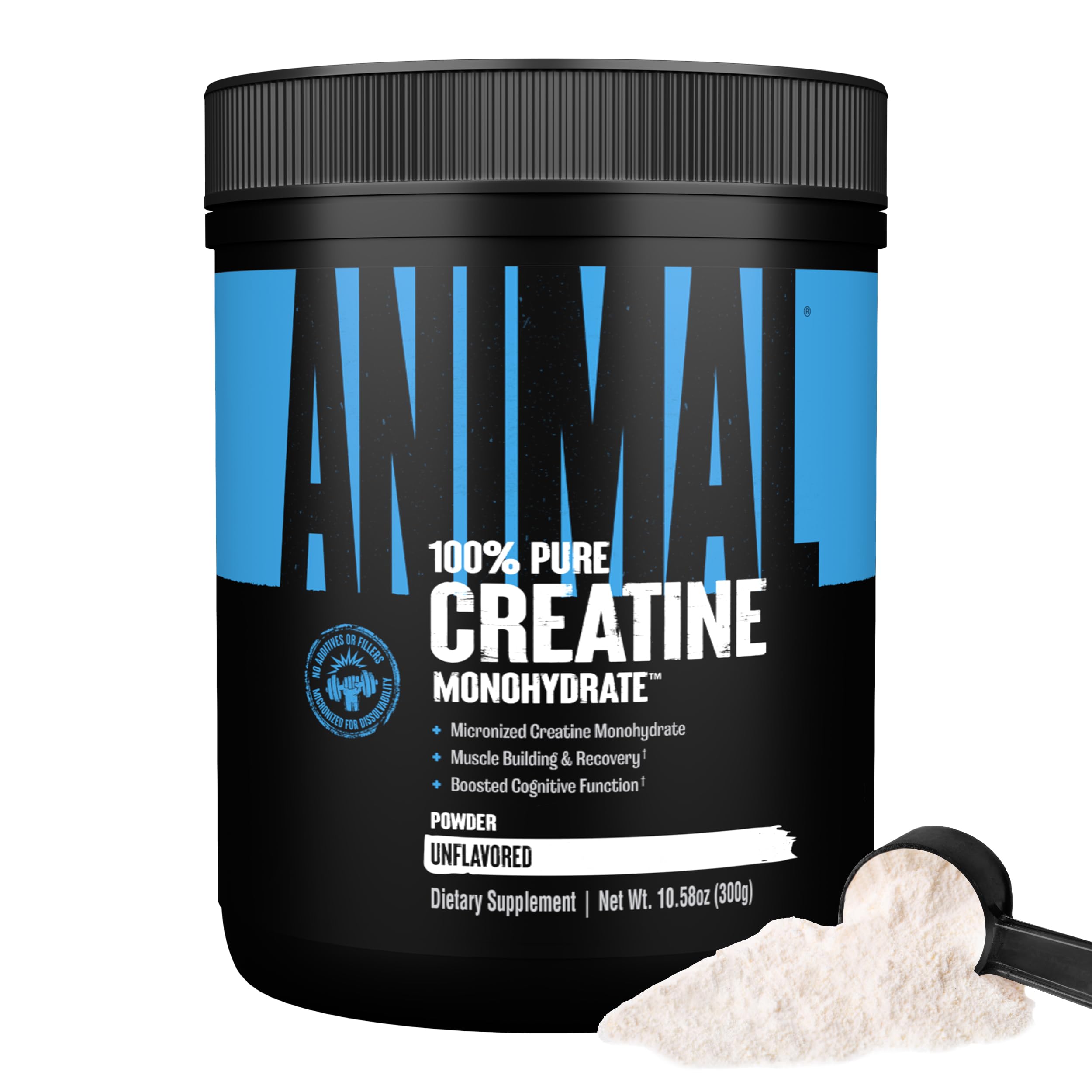 Animal Creatine Monohydrate Powder – Micronized Creatine for Women and Men, Supports Muscle Growth, Strength, Endurance, Recovery and ATP Production, Gym & Workout Supplements - Unflavored, 300g Animal Au supplements