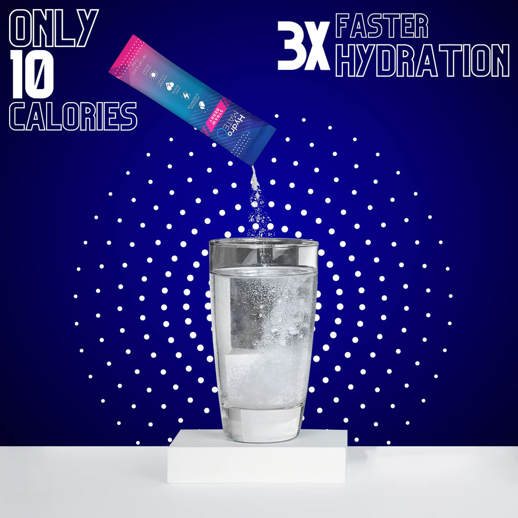 HydroMATE Electrolytes Powder Drink Mix Packets Hydration Accelerator Low Sugar Party Favors for Rapid Recovery Vitamin C Plu