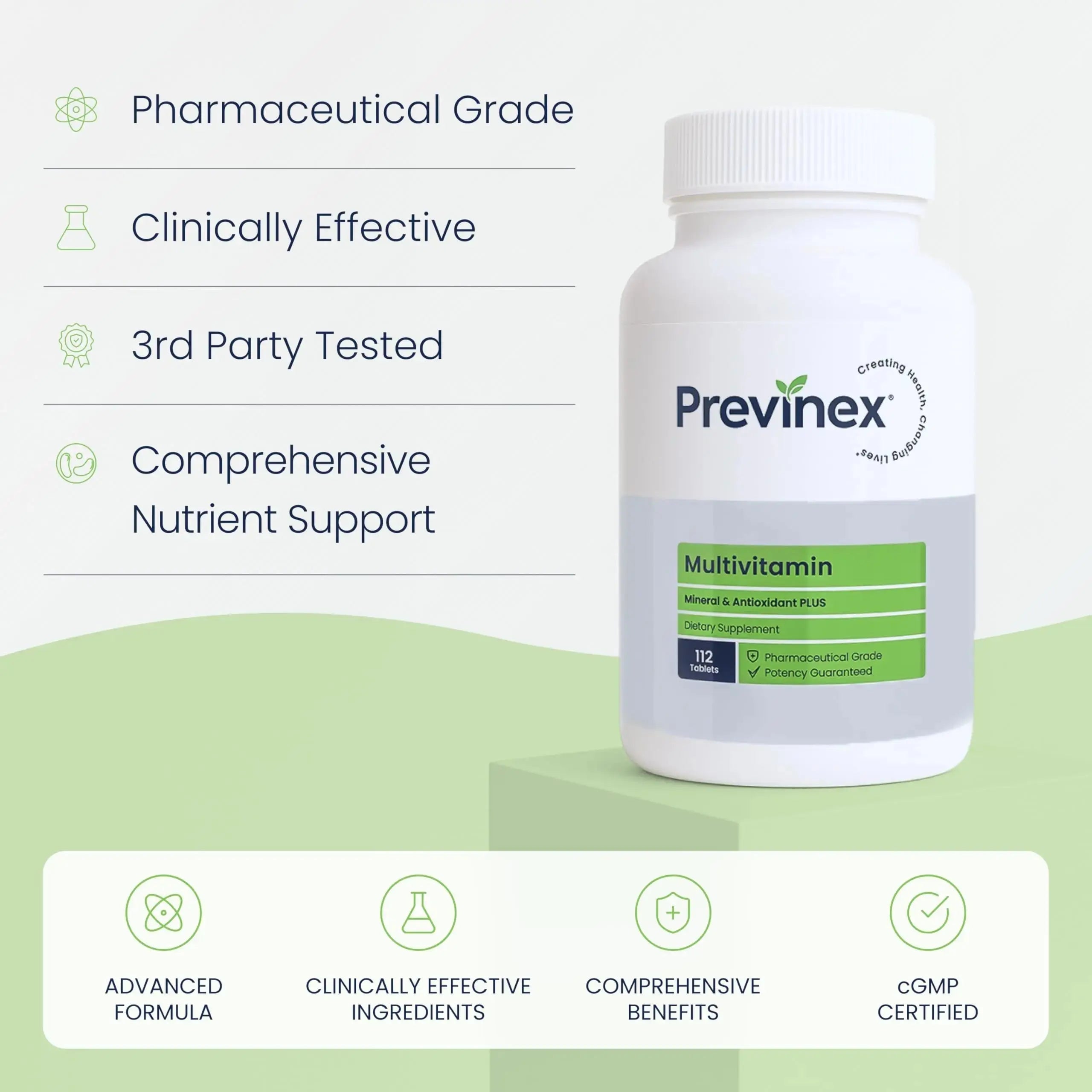 Previnex Multivitamin, Mineral & Antioxidant Plus - Multivitamin for Men & Women with Vital Nutrients, Vitamin C & Vitamin D & Vitamin E, 112 Tablets Previnex Au supplements