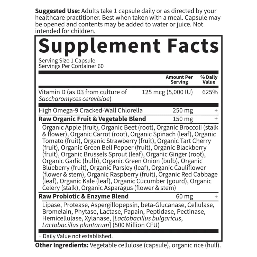 Garden of Life Organics Women's Once Dail,y 60ct & Vitamin Code Vitamin D3 5,000IU, 60ct Garden of Life Au supplements