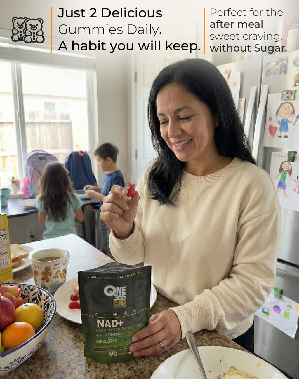 ONE 365 NAD+ Supplement Gummies Nicotinamide Riboside Resveratrol Cellular Energy Healthy Aging Support Antioxidant NAD Plus Booster for Women and Men Vegan Non GMO 1500mg Gummy Vitamins ONE 365 Au supplements
