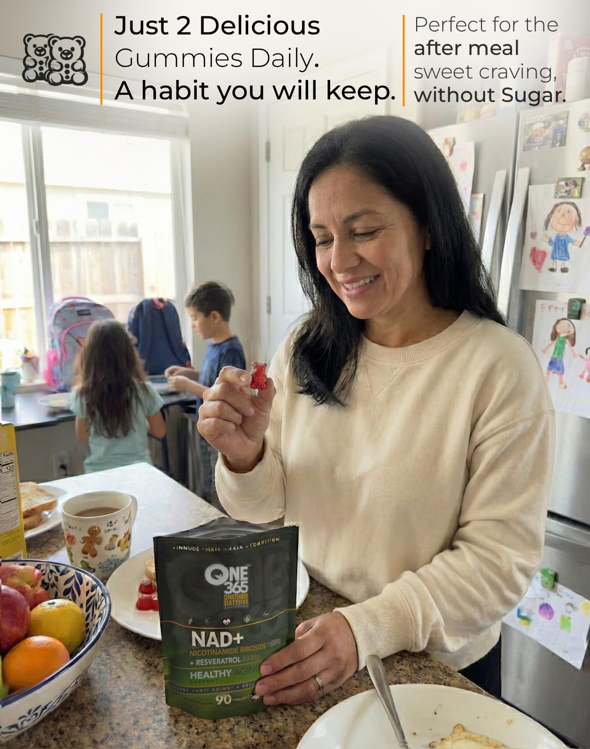 ONE 365 NAD+ Supplement Gummies Nicotinamide Riboside Resveratrol Cellular Energy Healthy Aging Support Antioxidant NAD Plus Booster for Women and Men Vegan Non GMO 1500mg Gummy Vitamins ONE 365 Au supplements