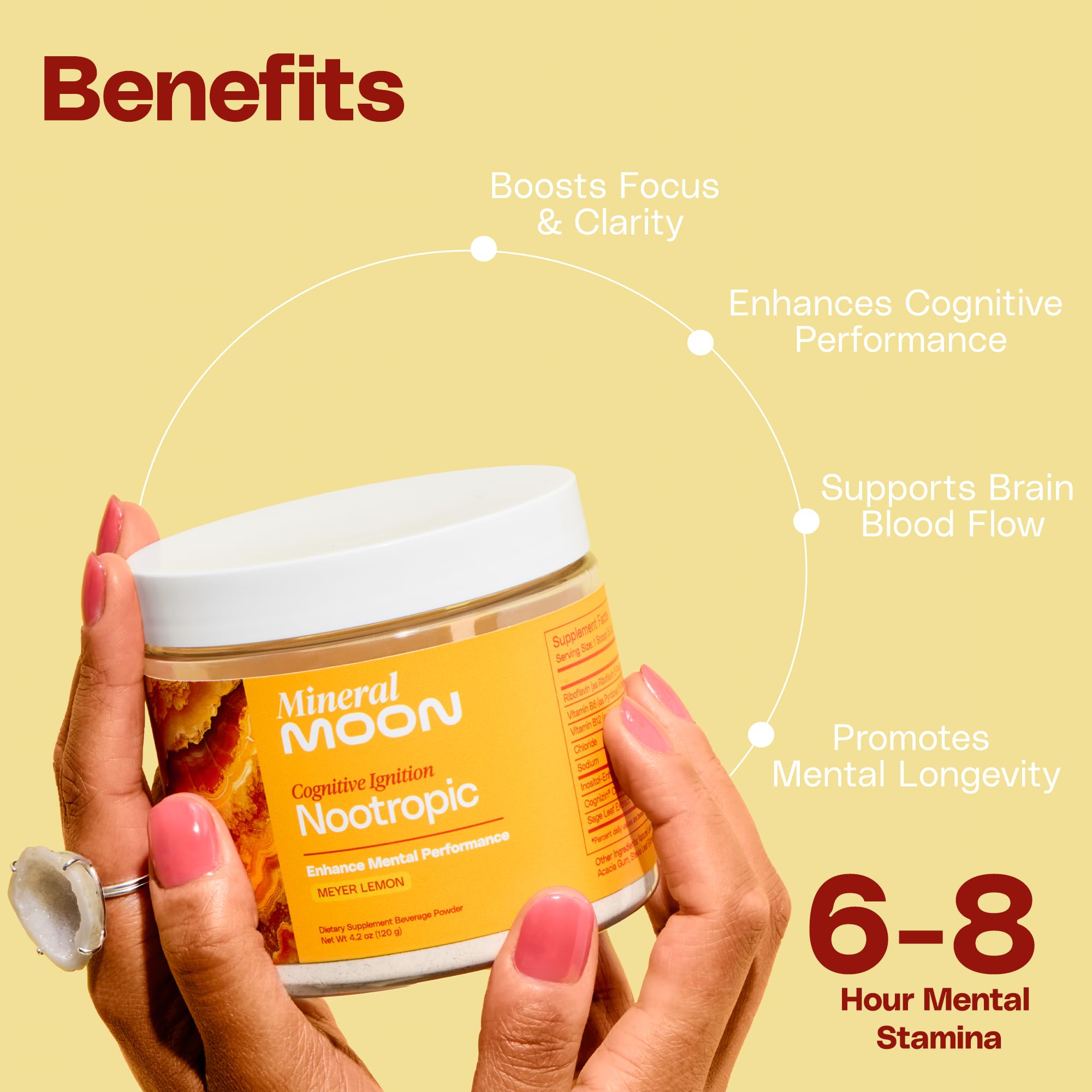 Mineral Moon Premium Cognitive Ignition Nootropic Powder - Brain Supplements For Memory & Focus - Sage Extract, B Vitamins,Cognizine Citicoline& nooLVL - Supports Mental Clarity - No Caffeine or Sugar Mineral Moon Au supplements