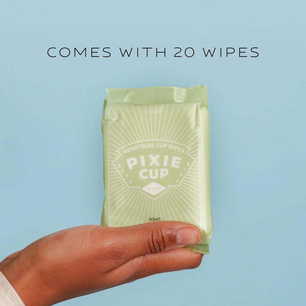Menstrual Cup Wipes - On The Go Public Bathroom Feminine Wipes - Safe On Period Cups & Menstrual discs Pixie Cup Au supplements