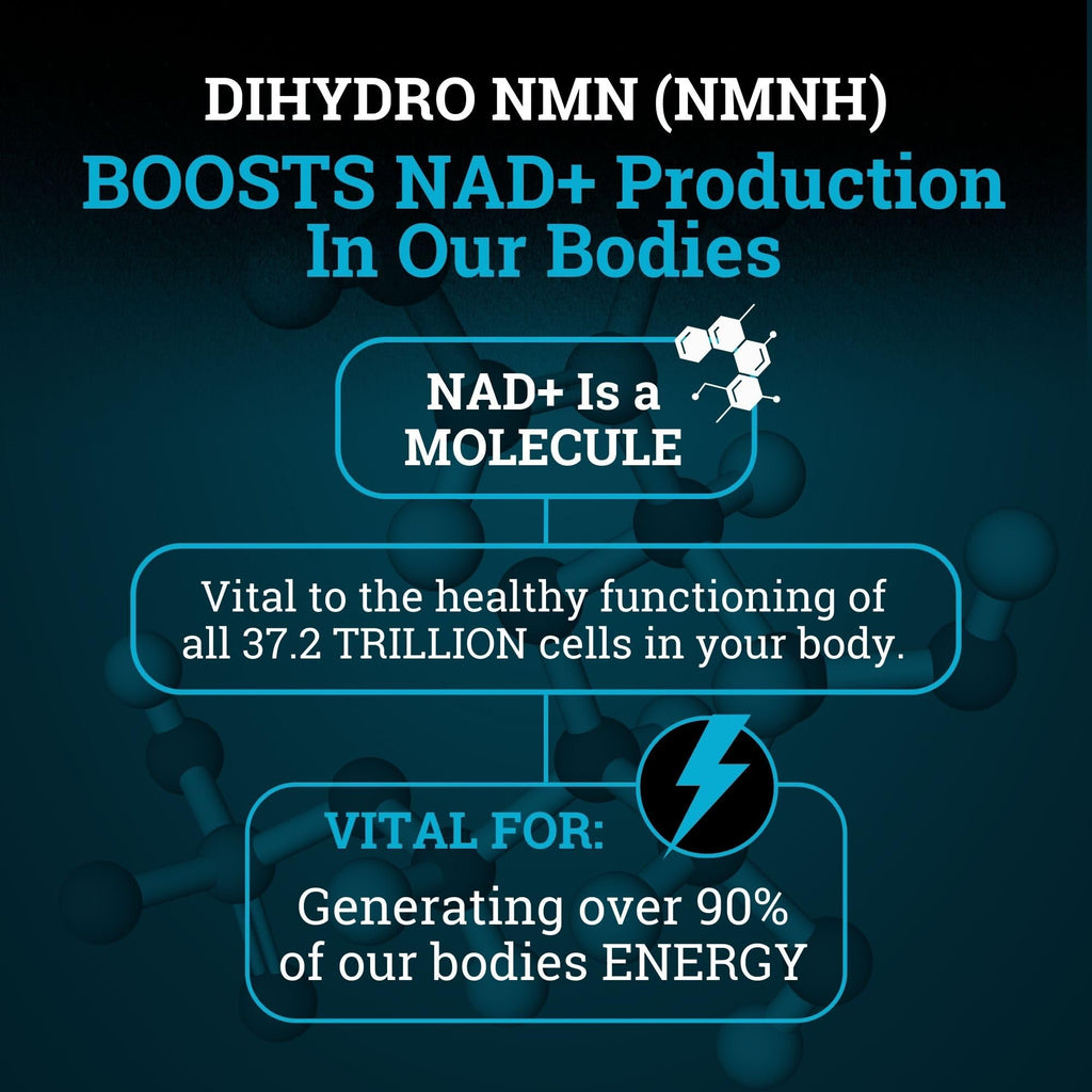 NMNH Supplement 250MG Pure Dihydro-Nicotinamide Mononucleotide (NMN Supplement Alternative with Bioperine® For 3X The Bioavailability) NAD Supplement to Boost NAD+ Levels For Anti-Aging & Energy Black Forest Au supplements