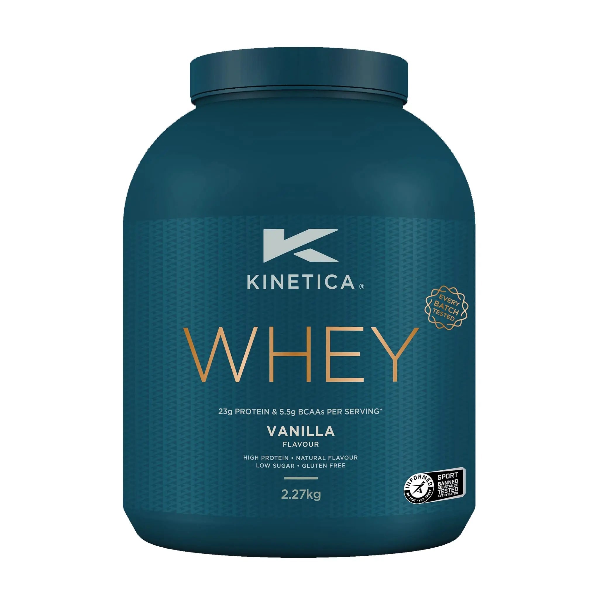 Kinetica Vanilla Whey Protein Powder | 2.27kg | 23g Protein per Serving | 76 Servings Kinetica Au supplements