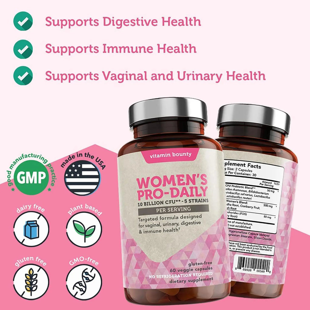 Vitamin Bounty Women's Pro Daily - Vaginal Probiotic & Prebiotic & pH Balance, Probiotics Vitamin Bounty Au supplements