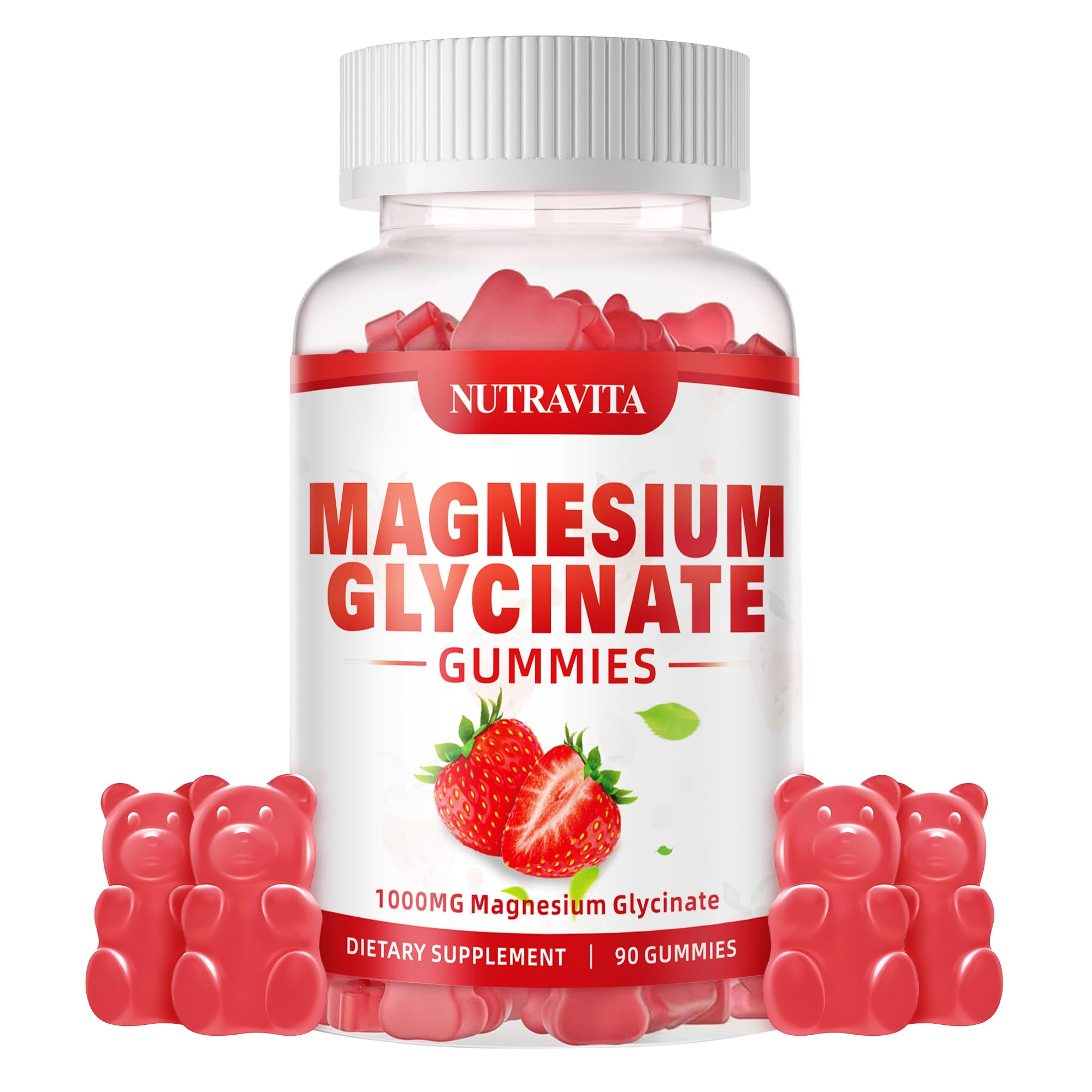 Magnesium Glycinate Gummies 1000mg with Magnesium L-Threonate,Chelated Magnesium Potassium Complex Supplement with VitD, B6, CoQ10, Calcium,Supports for Memory