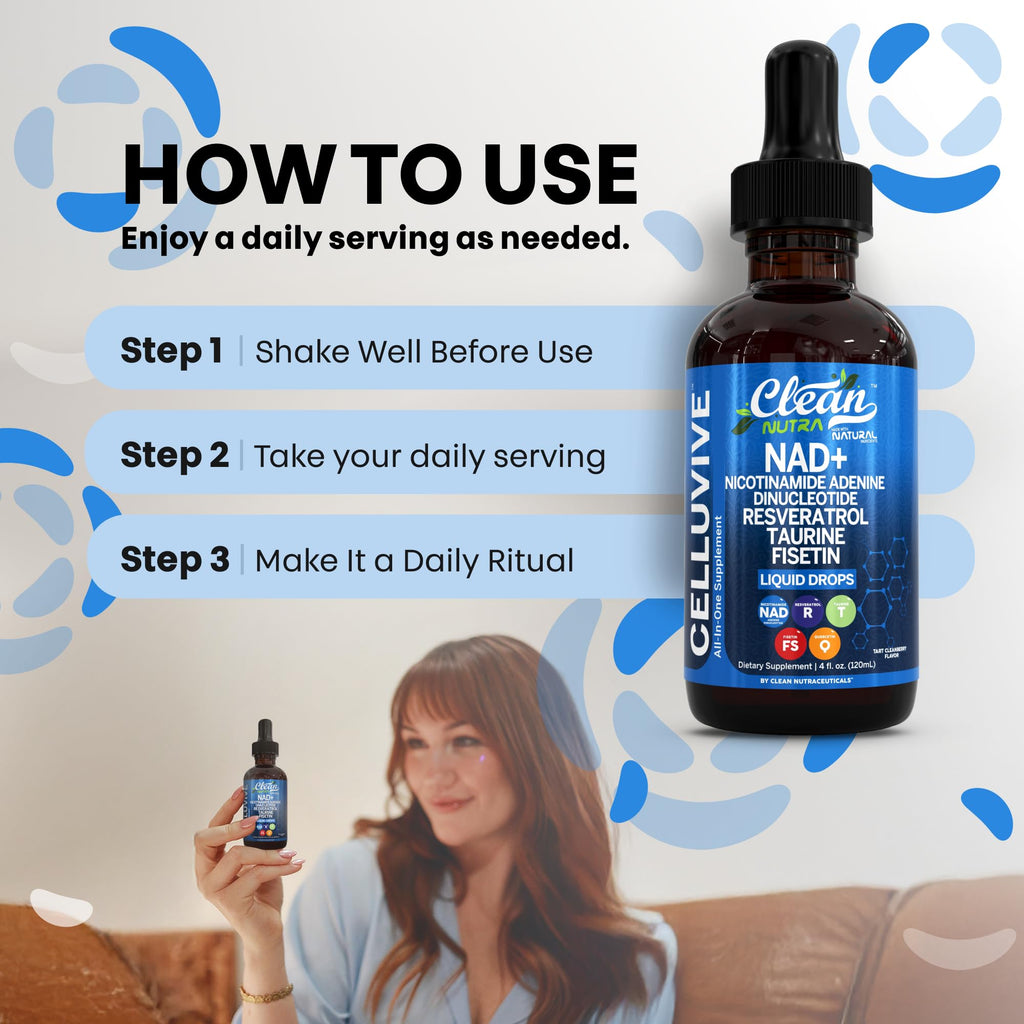 Clean Nutra NAD Liquid Supplement Drops Resveratrol Polyphenols Liposomal Taurine Fisetin Grape Seed Extract Japanese Knotweed Fo Ti Anti Aging NAD+ Nicotinamide Adenine Dinucleotide for Women & Men Clean Nutraceuticals Au supplements