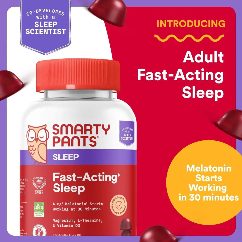 SmartyPants Adult Sleep Gummies with Melatonin: Magnesium & L-Theanine, Drug-Free, Non-Habit Forming Sleep Aid SmartyPants Au supplements