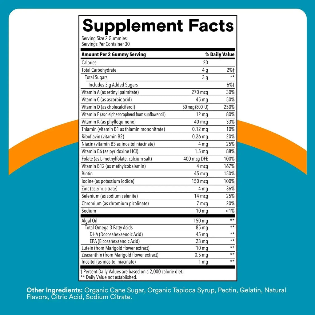 SmartyPants Teen Guy Multivitamin Gummies - Improved Formula: Omega 3 (DHA/EPA), Vitamin D3, C, Vitamin B12, B6, A, K & Zinc SmartyPants Au supplements