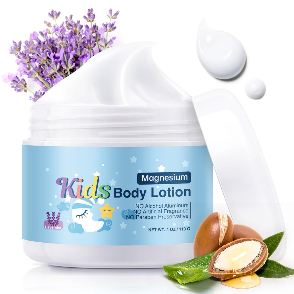 RodPere Magnesium Lotion for Kids & Babies, Bedtime Magnesium Cream for Sleep, Leg Cramps, Lavender Calming Magnesium Oil Lotion for Bone & Muscle Relaxation, Apply to Feet, Legs, Body, 4 OZ. RodPere Au supplements