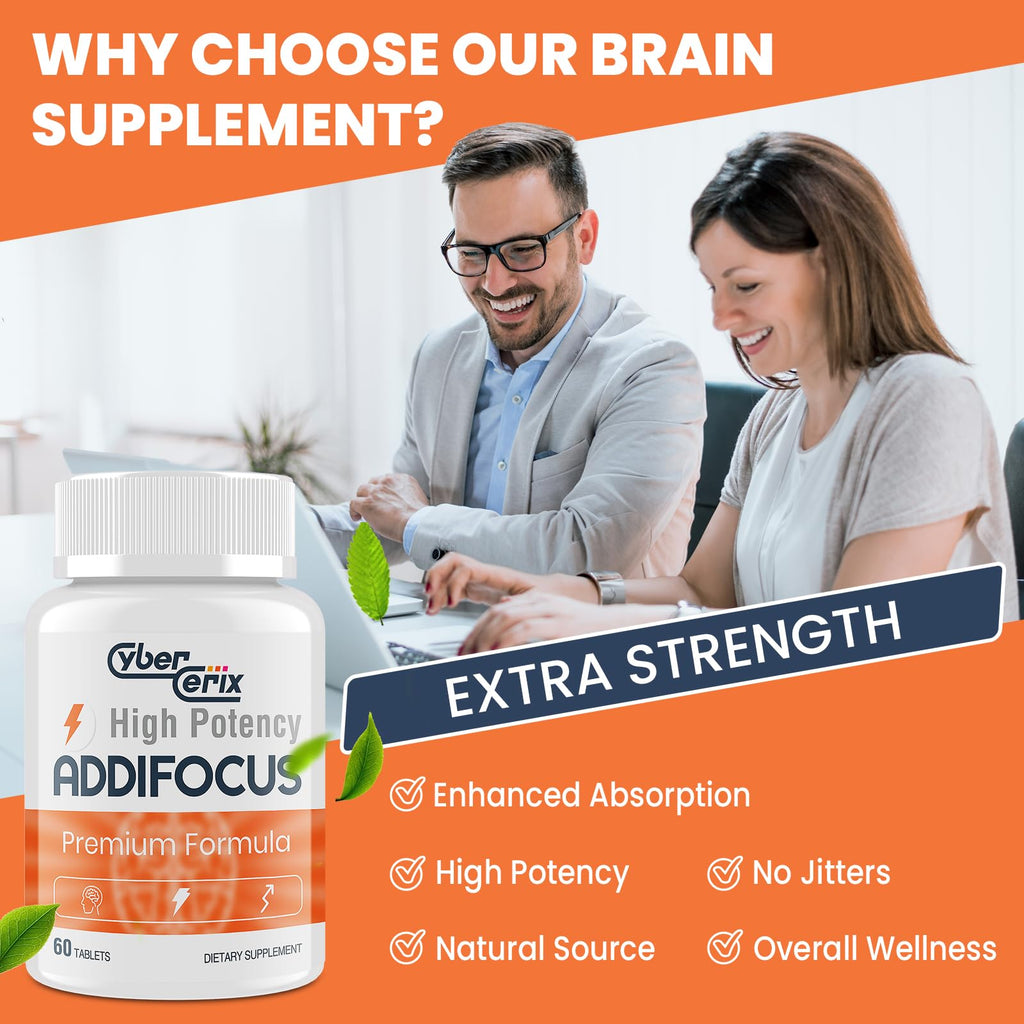 17-in-1  Supplement for Memory and Focus - Supplement for Concentration, Clarity, Energy & Focus - Natural Caffeine Blend with Vitamins, Amino Acids & Herbal Extracts - 60 Tablets