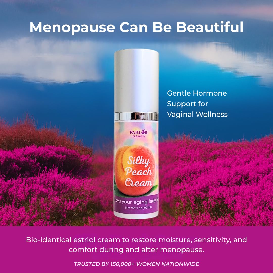 Silky Peach Cream by Parlor Games – Bioidentical Estriol Cream for Women – Menopause Relief for Vaginal Dryness & Vulva Itch – 30ml Bottle (2 Month Supply) Parlor Games Au supplements