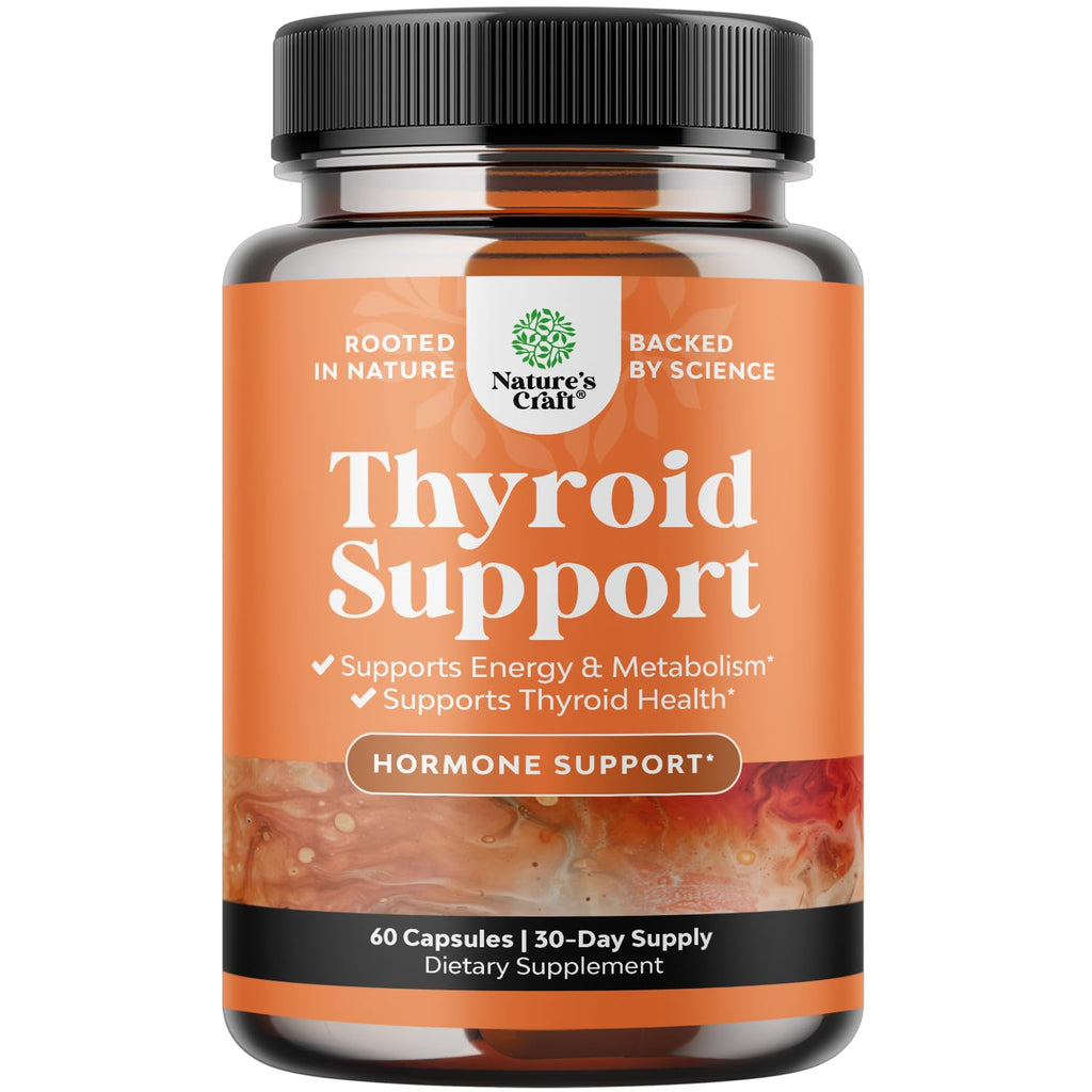 Herbal Thyroid Support Complex - Potent Kelp Iodine Supplement with L Tyrosine, Bladderwrack, Selenium & Pure Ashwagandha for Hormone Balance